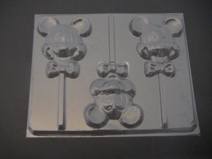 231sp Famous Male Mouse Face Bow Tie Chocolate Candy Mold 